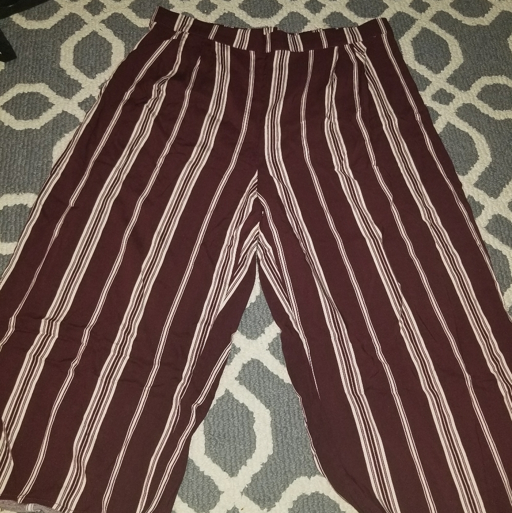 XL striped culotte pants